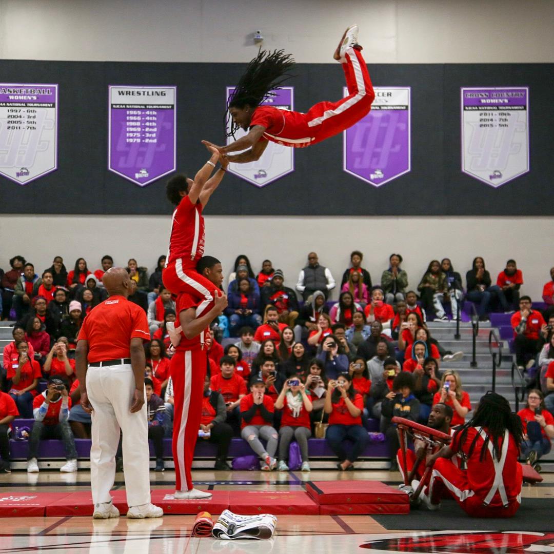 The Jesse White Tumblers perform at TRIO Days.