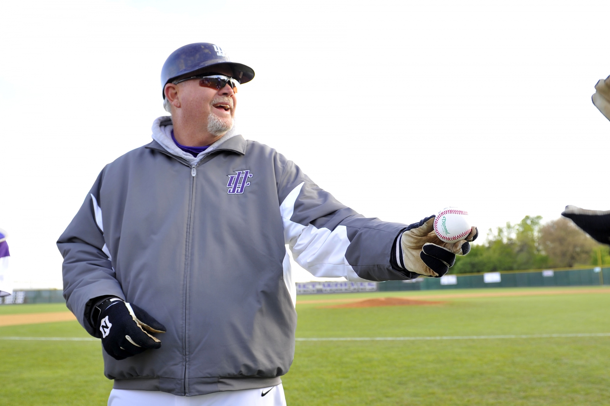 King with baseball