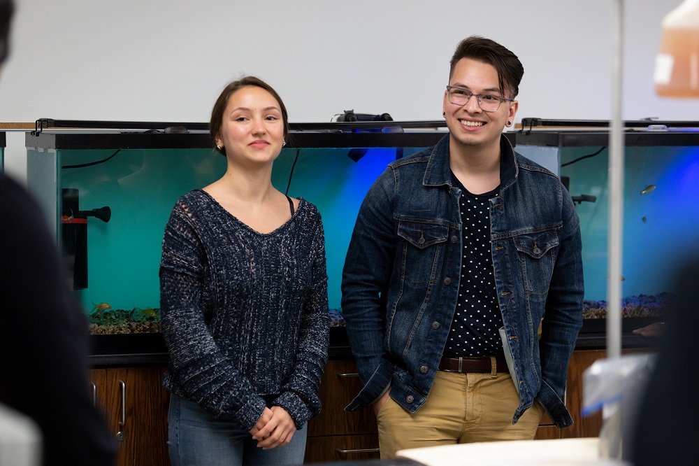 From left: Interdisciplinary Research Students Syuzanna Darviayan and Emilo Rodriguez 