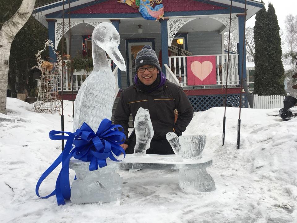Ryan Clemente took home top honor in the ice carving competition.