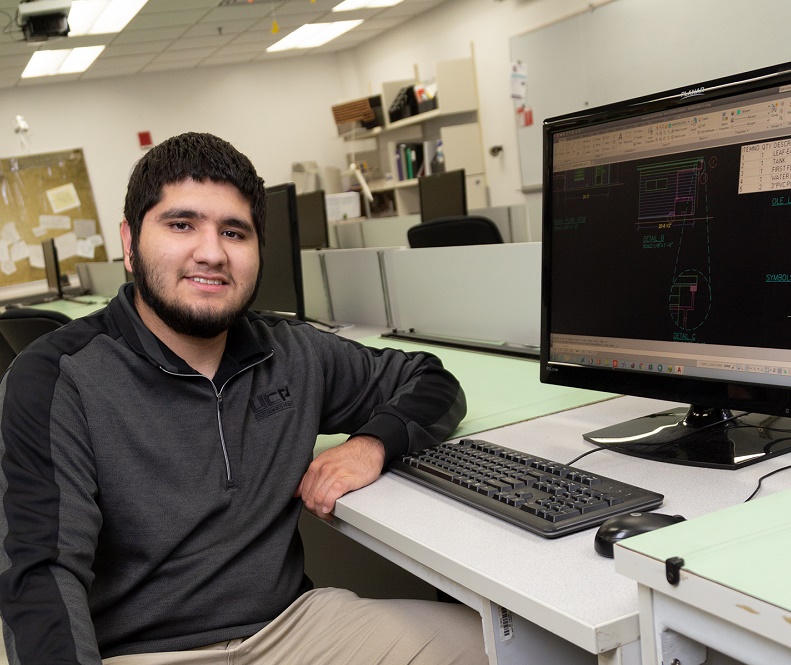Roman Echeverria is pursuing an associate degree in computer aided design and drafting (CADD)