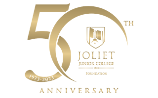 Joliet Junior College Foundation 50th anniversary gold logo