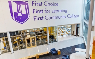 "First Choice First for Learning First Community College" wall decal