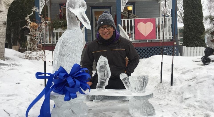 Ryan Clemente took home top honor in the ice carving competition.