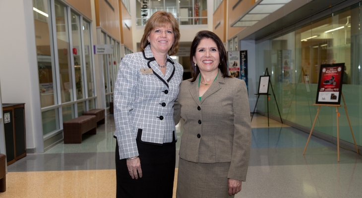 From Left: JJC President Dr. Judy Mitchell and Illinois Lt. Governor Evelyn Sanguinetti