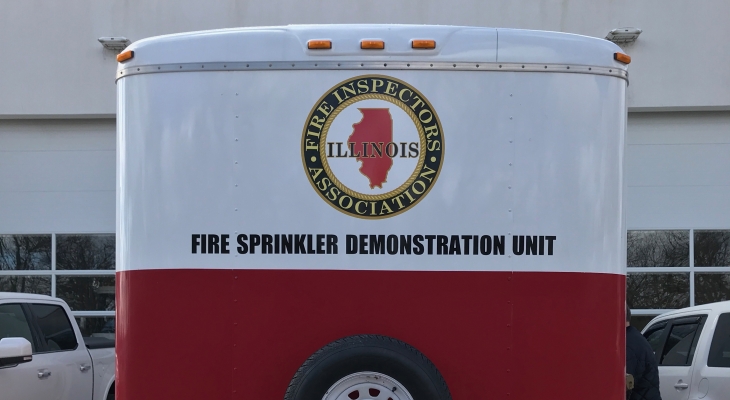 The Northern Illinois Fire Sprinkler Advisory Board has loaned JJC Fire Science students it's sprinkler trailer.