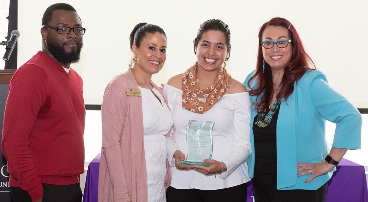 Ana Campa Castillo receiving her OMSA award on May 4, 2018