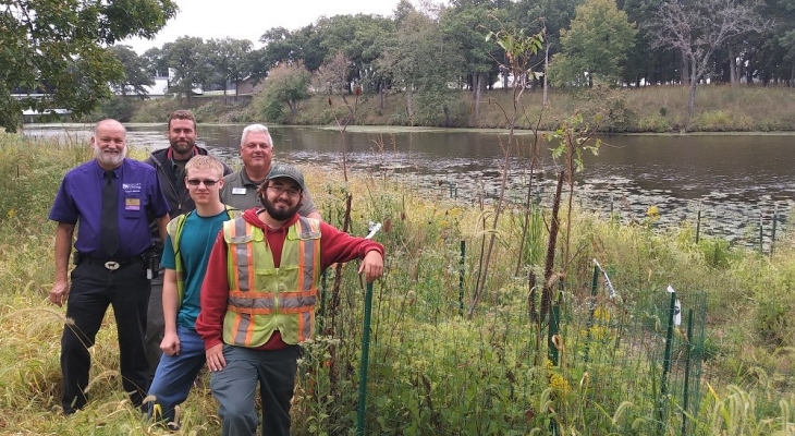 Shoreline plantings along JJC Lake