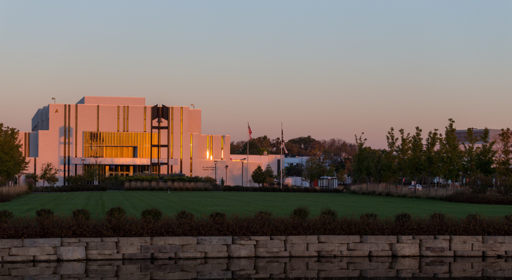 jjc a building at sunset