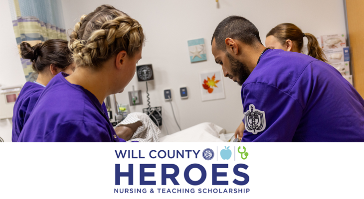 nursing students working in class