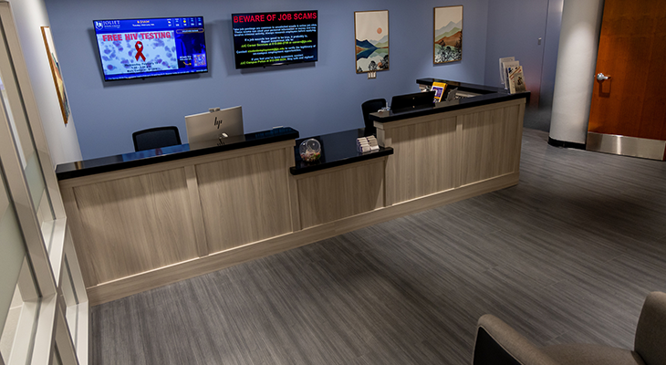 reception area of office