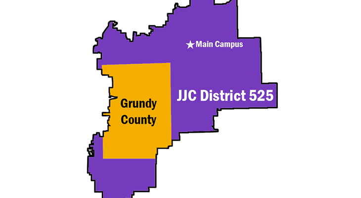 JJC district 525 with Grundy County highlighted in yellow