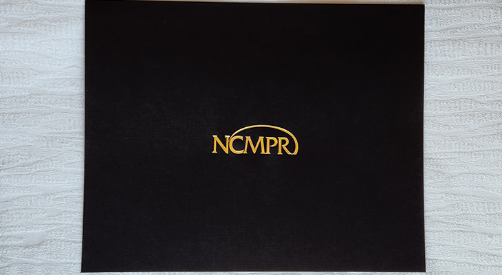 NCMPR certificate cover