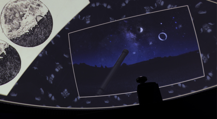 lunar phases and moon in planetarium