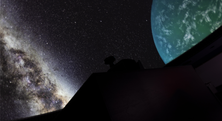 space and earth as seen in planetarium